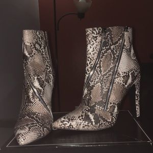 Snakeskin booties